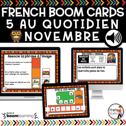 Jeu TNI et Boom Cards - NOVEMBRE - Jouer avec les mots - Prof Numéric