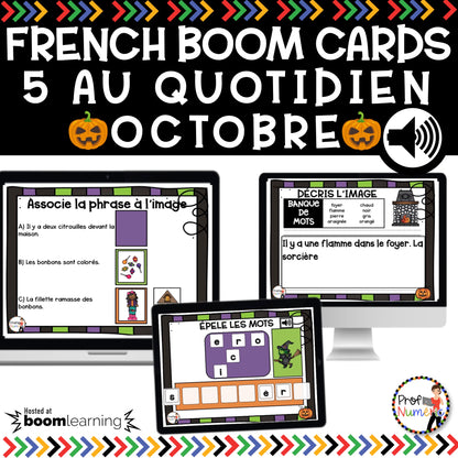 Jeu TNI et Boom Cards - OCTOBRE - Jouer avec les mots - Prof Numéric