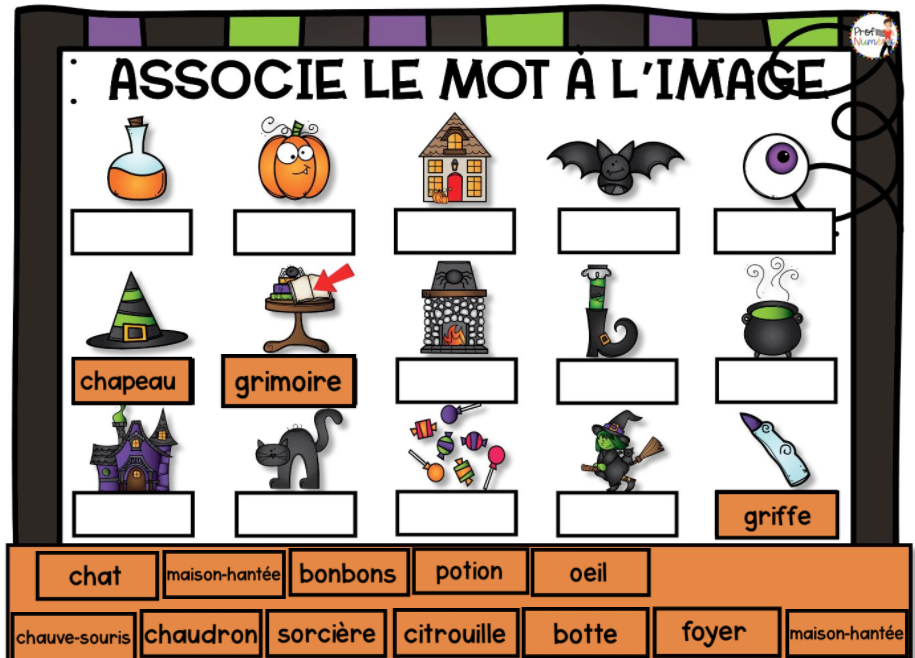 Jeu TNI et Boom Cards - OCTOBRE - Jouer avec les mots - Prof Numéric