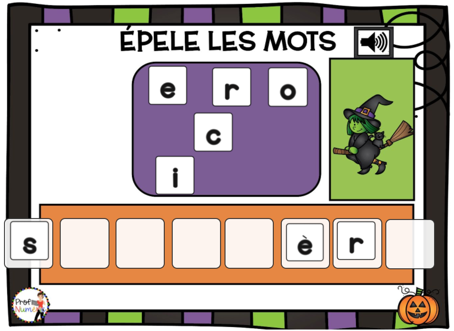 Jeu TNI et Boom Cards - OCTOBRE - Jouer avec les mots - Prof Numéric
