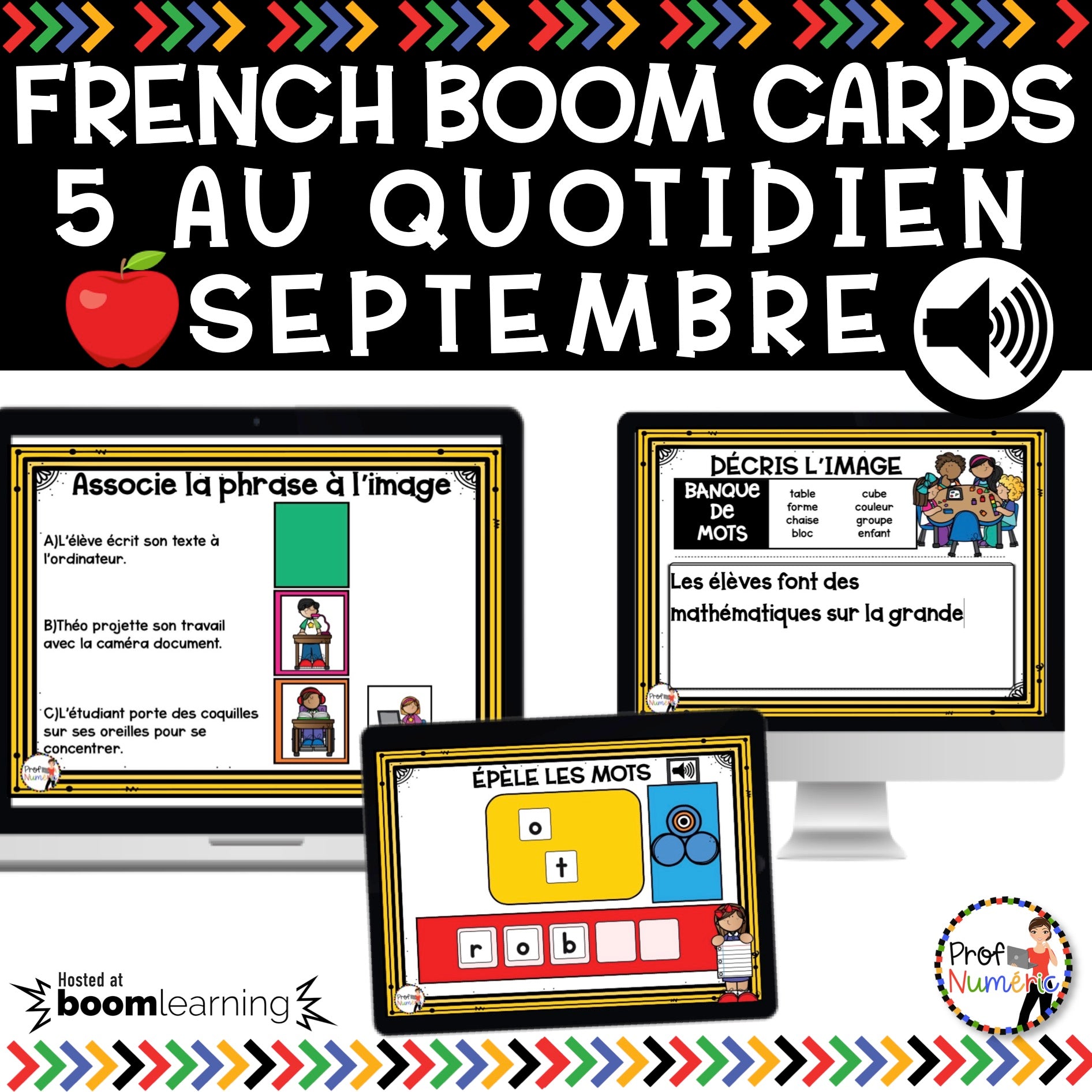 Jeu TNI et Boom Cards - SEPTEMBRE - Jouer avec les mots - Prof Numéric
