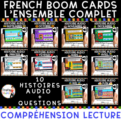 BOOM CARDS - Histoires AUDIO + Questions de compréhension - Prof Numéric