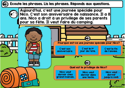 BOOM CARDS - Histoires AUDIO + Questions de compréhension - Prof Numéric