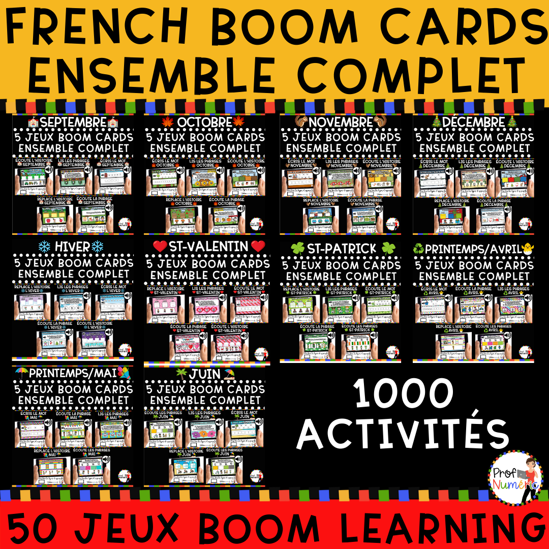 1000 Boom Cards - 5 Au Quotidien - ENSEMBLE COMPLET