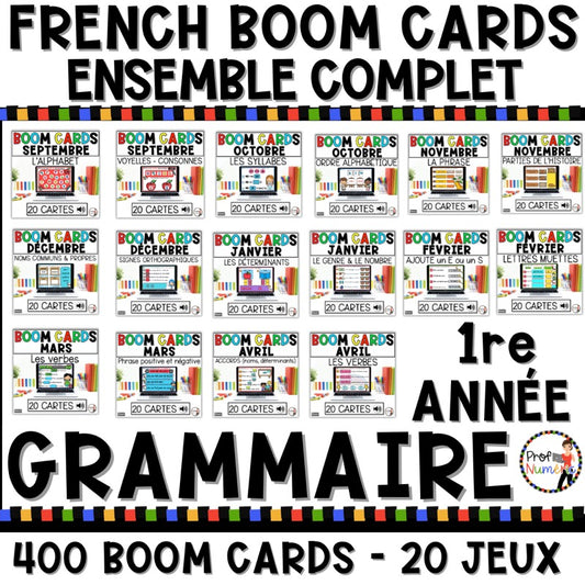 400 BOOM CARDS GRAMMAIRE - 1re