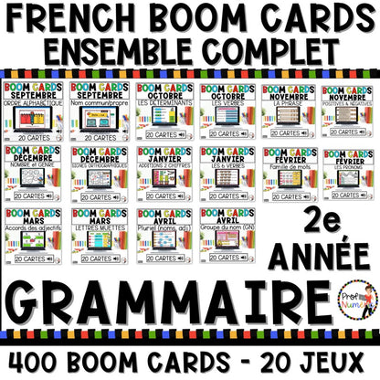 400 BOOM CARDS GRAMMAIRE - 2e