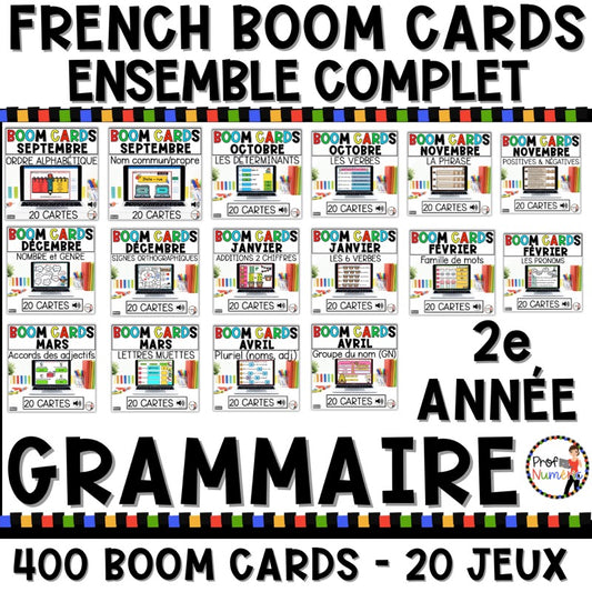 400 BOOM CARDS GRAMMAIRE - 2e