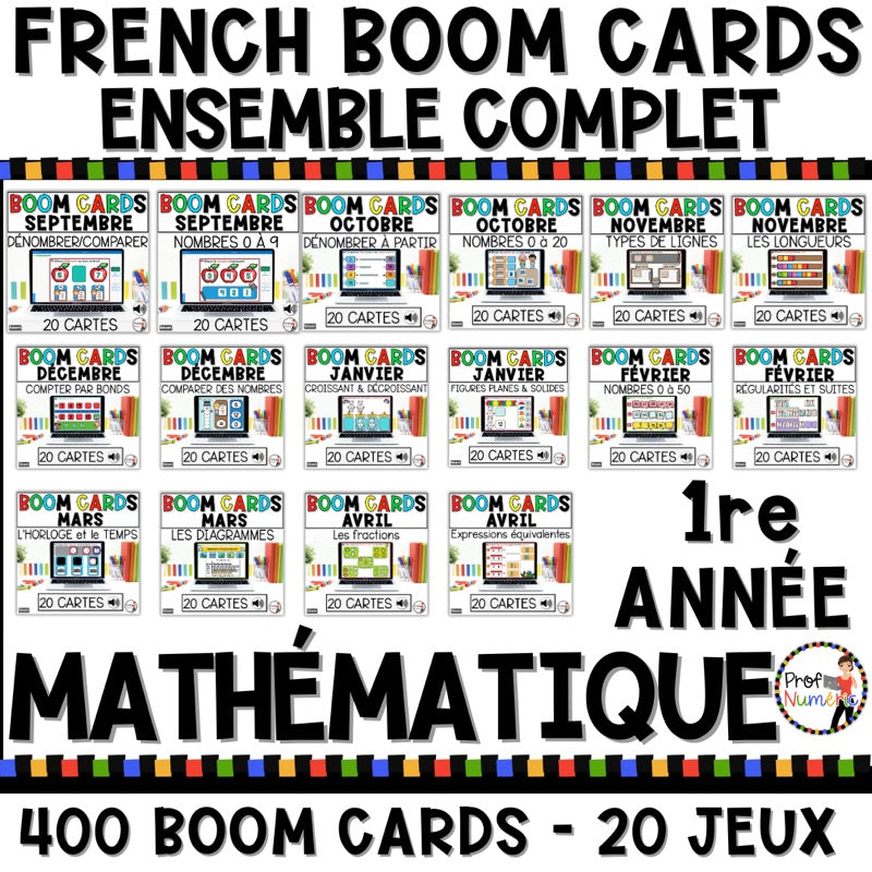 400 BOOM CARDS MATHS - 1re