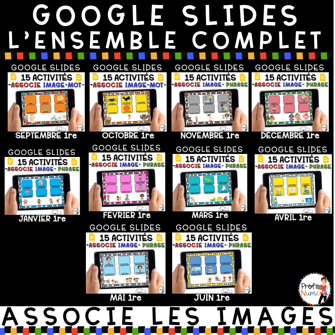 Google Slides - Associe l'image à la phrase - ENSEMBLE COMPLET