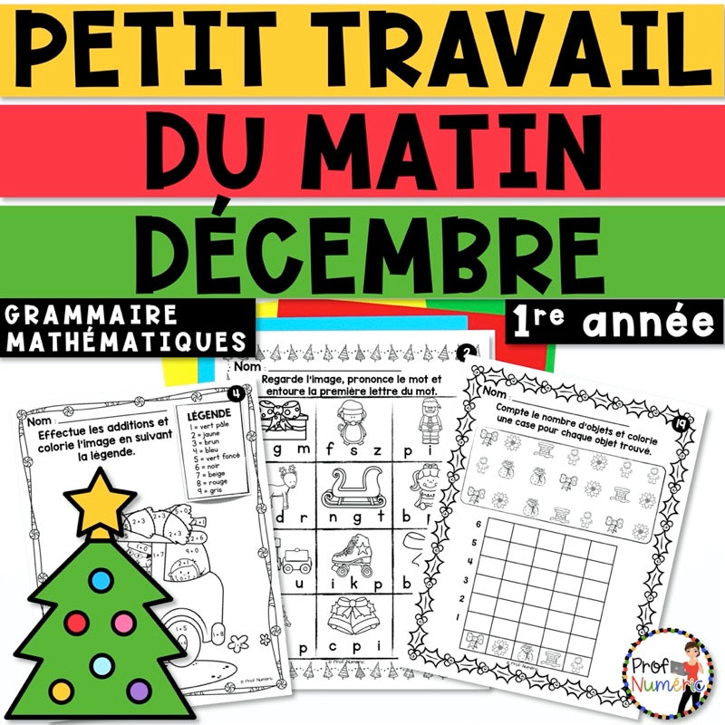 Petit Travail Du Matin - ENSEMBLE COMPLET - 1re année - Prof Numéric