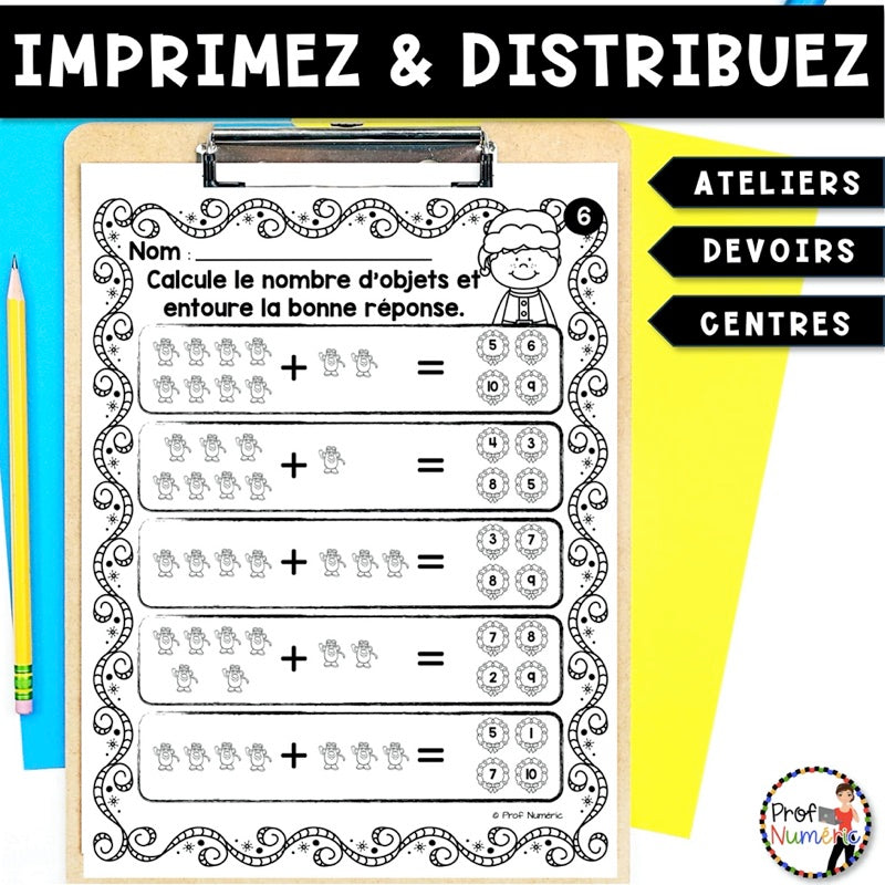Petit Travail du Matin 1re année - DÉCEMBRE - Prof Numéric