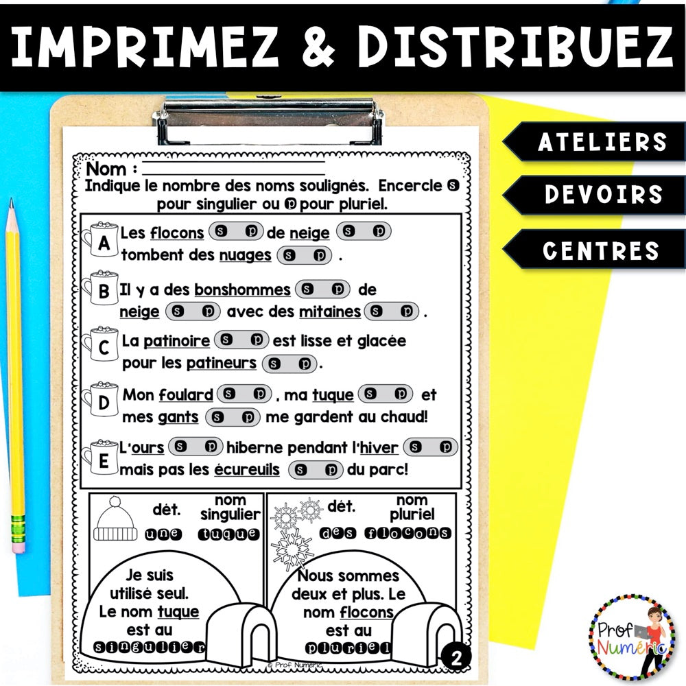 Petit Travail Du Matin - JANVIER - 2e année