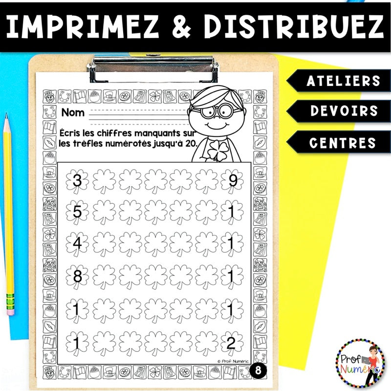 Petit Travail du Matin 1re année - MARS - Prof Numéric