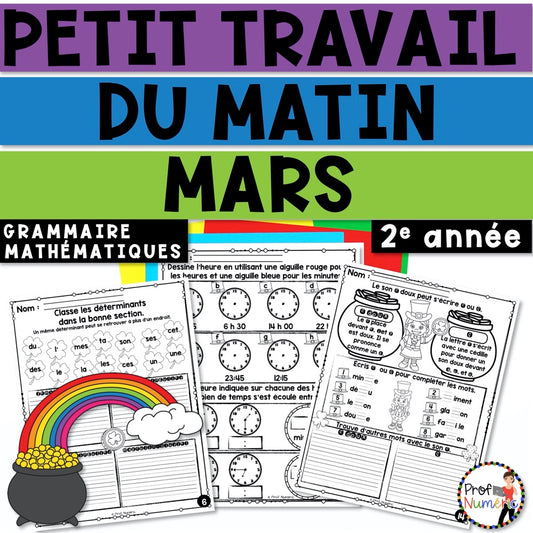 Petit Travail Du Matin - MARS - 2e année