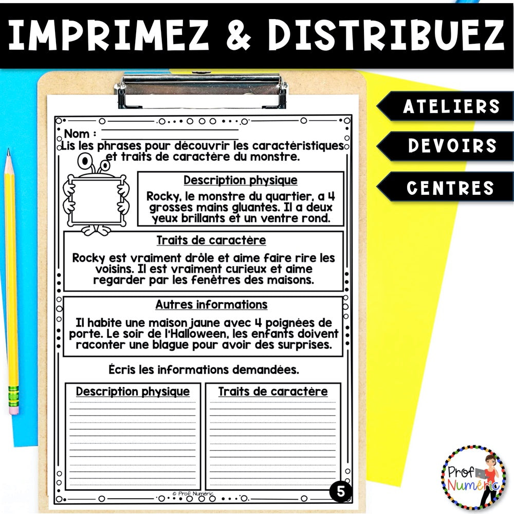 Petit Travail Du Matin - OCTOBRE - 2e année