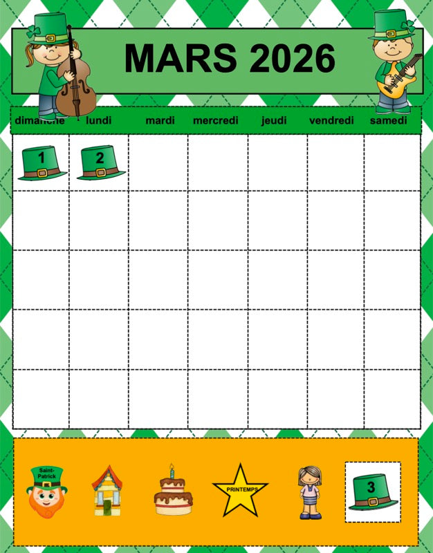 Calendriers interactifs TNI - ENSEMBLE COMPLET