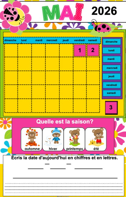 Calendriers interactifs TNI - ENSEMBLE COMPLET