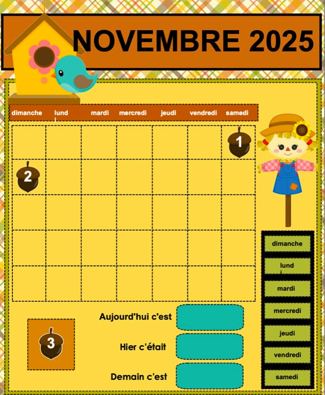 Calendriers interactifs TNI - ENSEMBLE COMPLET