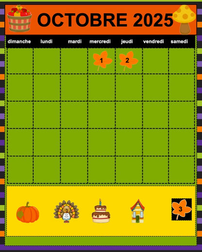 Calendriers interactifs TNI - ENSEMBLE COMPLET