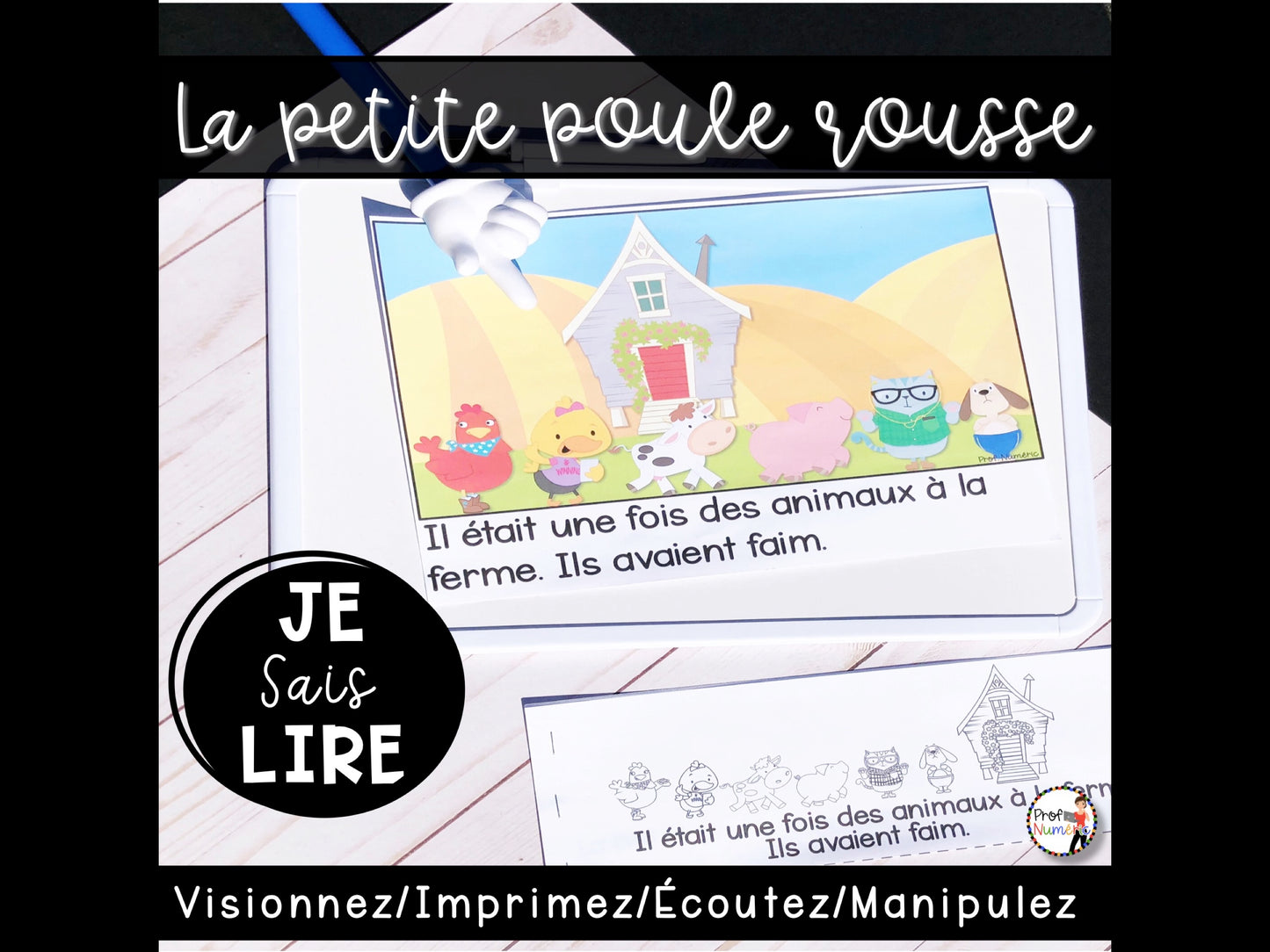 Conte - La petite poule rousse - BOOM CARDS - TNI - PDF - Je sais lire - Prof Numéric