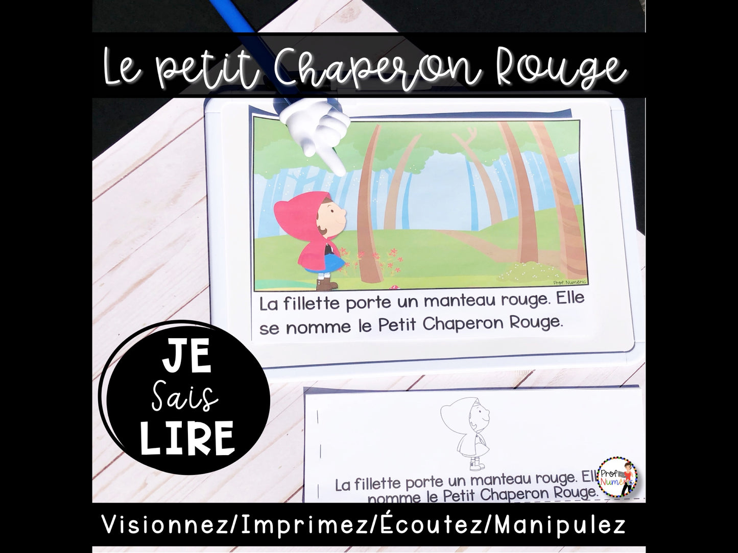 Conte - Le petit chaperon rouge - BOOM CARDS - TNI - PDF - Je sais lire - Prof Numéric