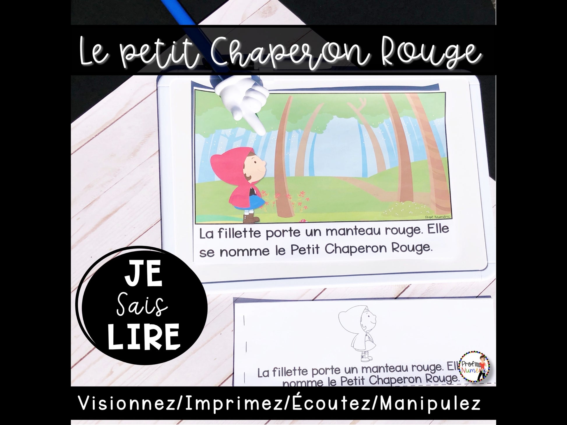 Conte - Le petit chaperon rouge - BOOM CARDS - TNI - PDF - Je sais lire - Prof Numéric