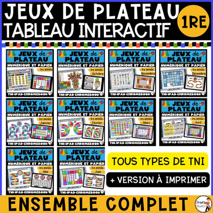 50 Jeux de plateau TNI - ENSEMBLE COMPLET - 1re - Prof Numéric