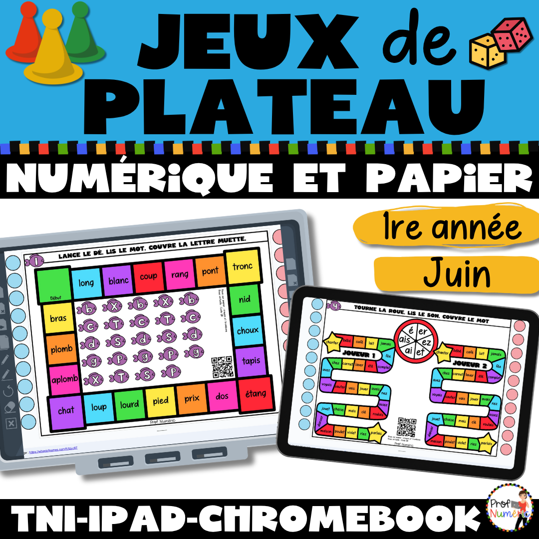 50 Jeux de plateau TNI - ENSEMBLE COMPLET - 1re - Prof Numéric