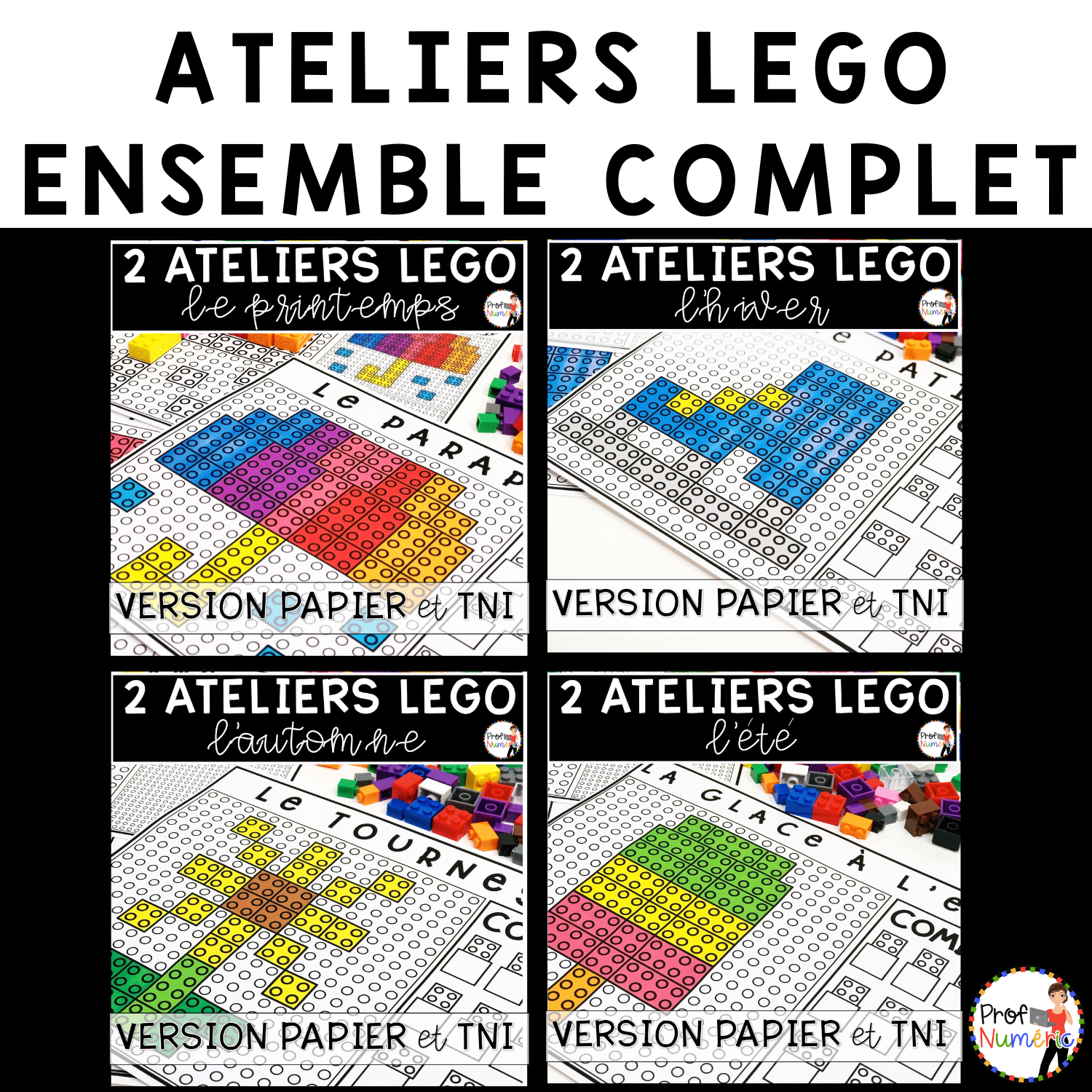 ATELIERS LEGO - BUNDLE - Reproduis les motifs (imprimer/digital) - Prof Numéric
