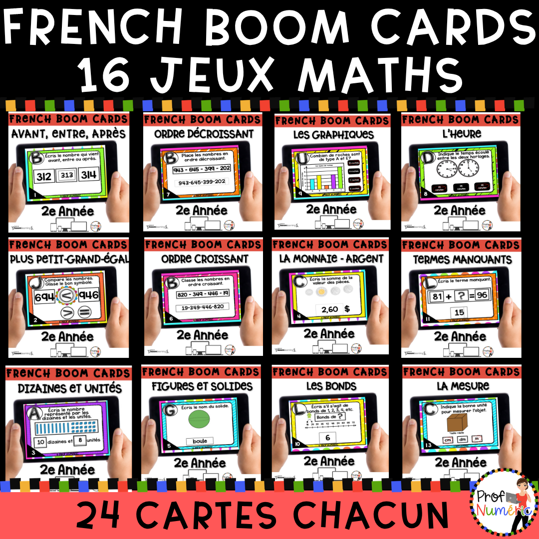 Cartes à Tâches (avec/sans codes QR)- MATHS - 2e année
