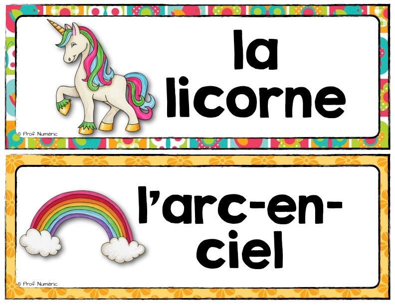 Mots-étiquettes - ENSEMBLE COMPLET - 53 Kits - Prof Numéric