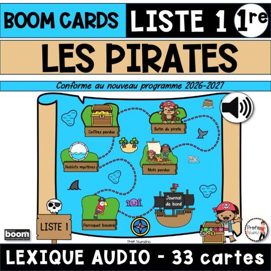 Boom Cards – Orthographe – Liste 1 – 1re année - Les pirates