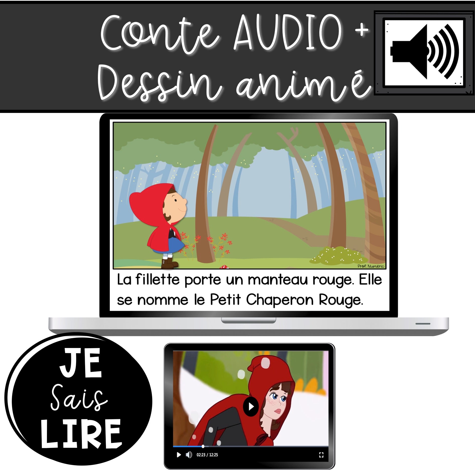Conte - Le petit chaperon rouge - BOOM CARDS - TNI - PDF - Je sais lire - Prof Numéric