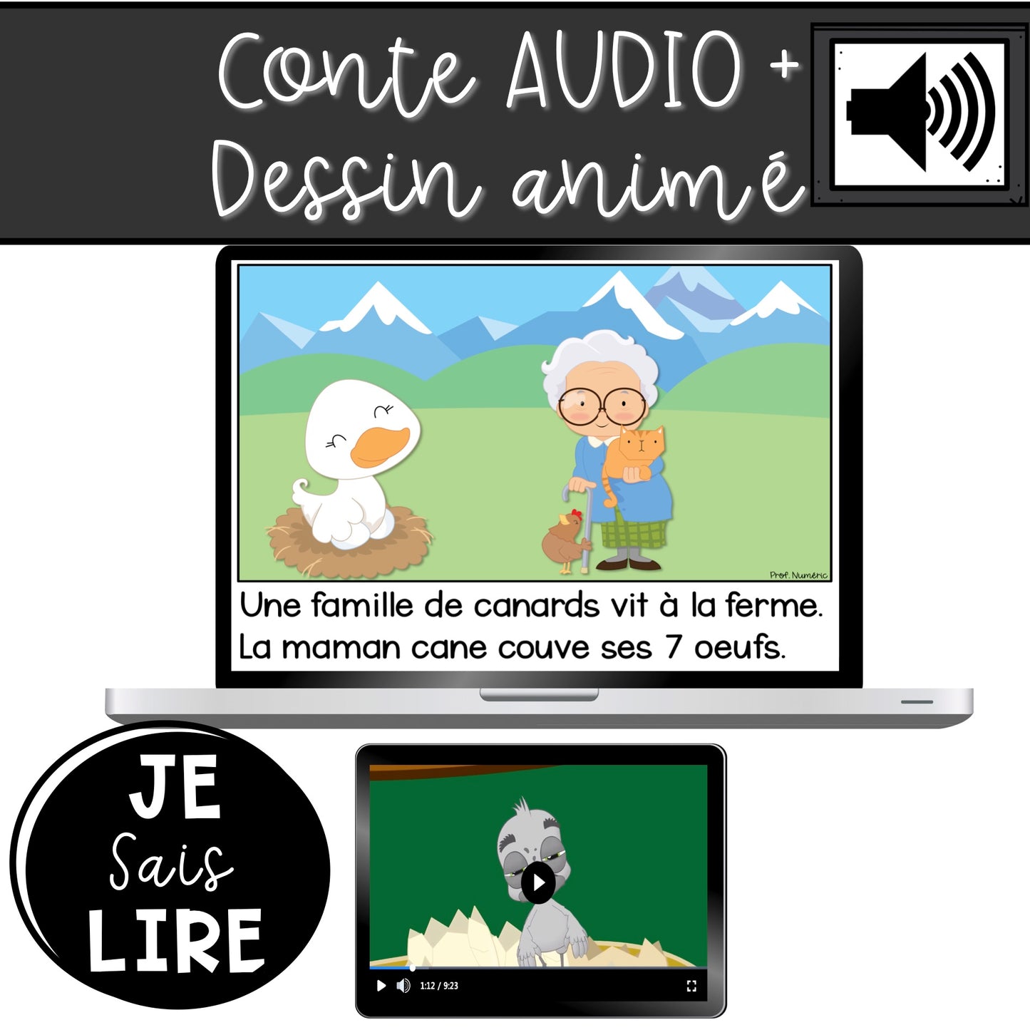 Conte - Le vilain petit canard - BOOM CARDS - TNI - PDF - Je sais lire - Prof Numéric