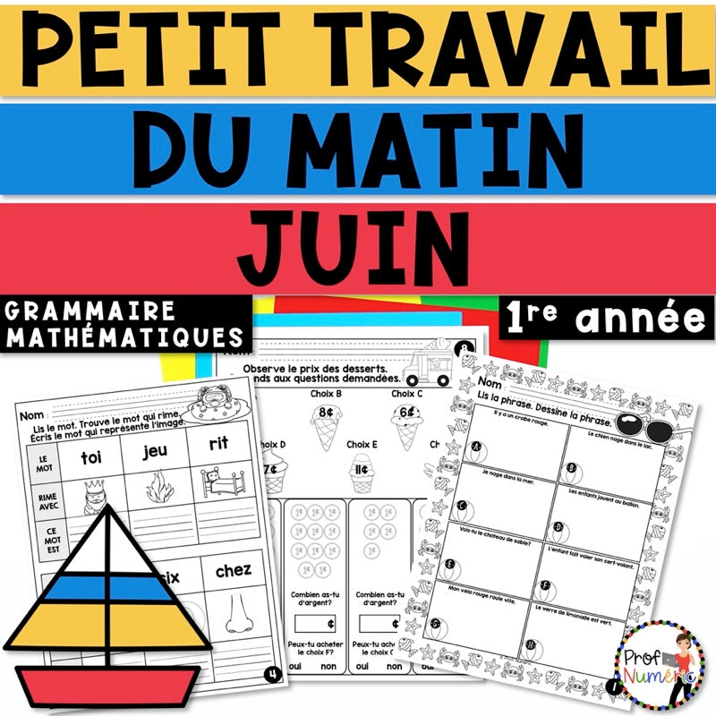 Petit Travail du Matin 1re année - JUIN - Prof Numéric