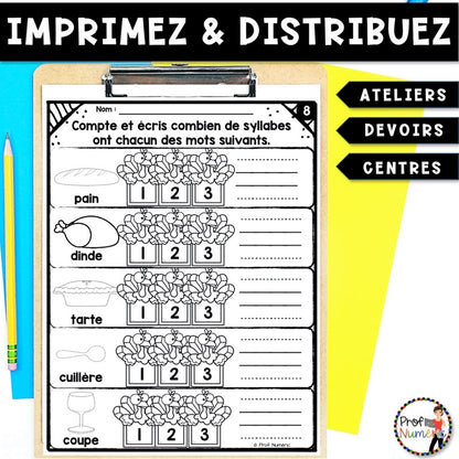 Petit Travail du Matin 1re année - NOVEMBRE - Prof Numéric