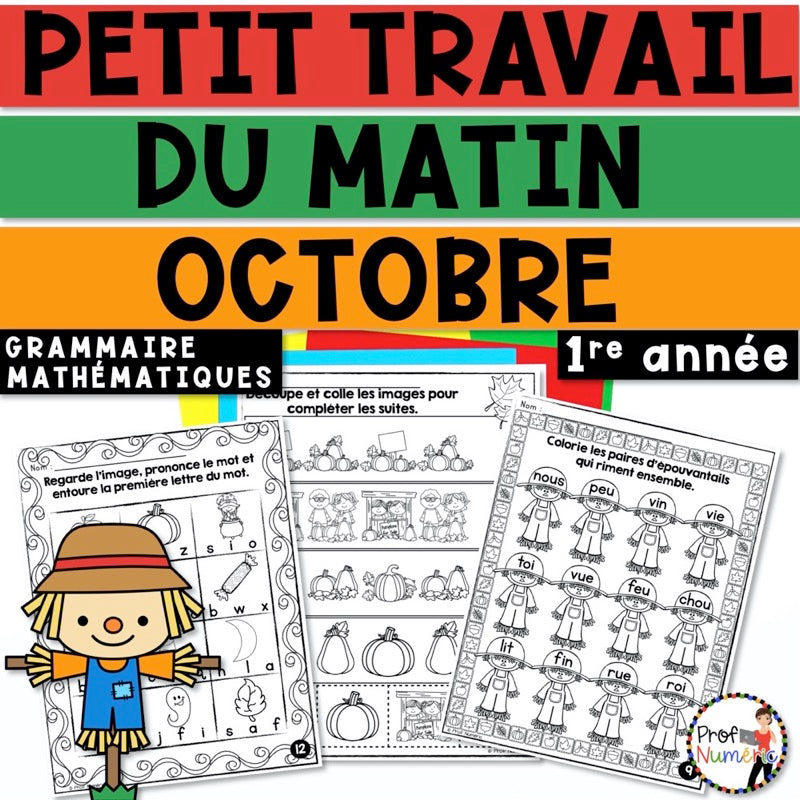 Petit Travail Du Matin - ENSEMBLE COMPLET - 1re année - Prof Numéric