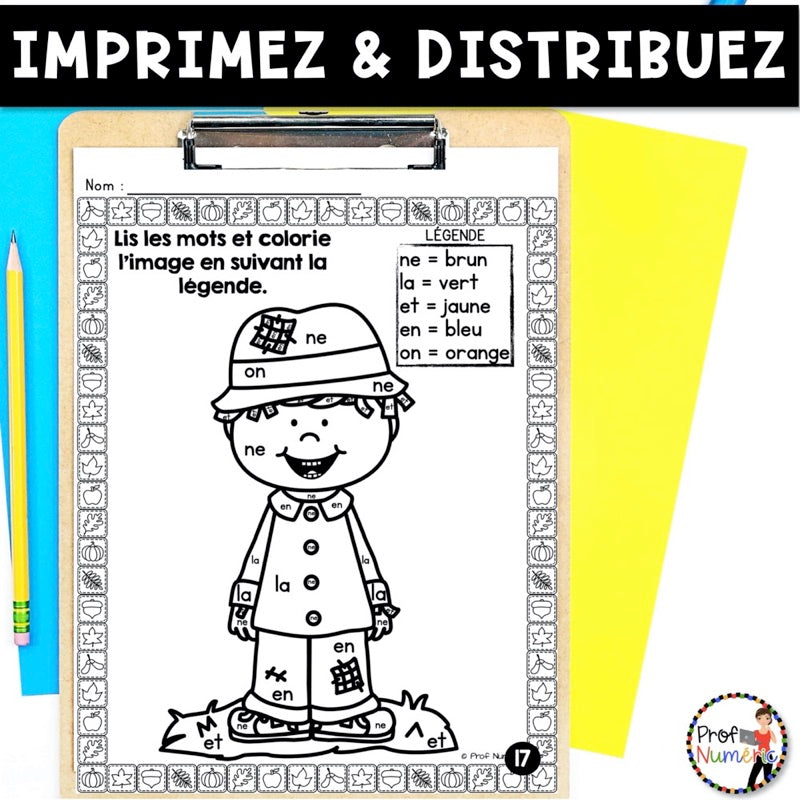 Petit Travail du Matin 1re année - OCTOBRE - Prof Numéric