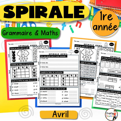 Spirale à imprimer - AVRIL - 1re - Prof Numéric