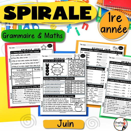 Spirale à imprimer - JUIN - 1re - Prof Numéric