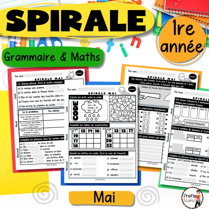Spirale à imprimer - MAI - 1re - Prof Numéric