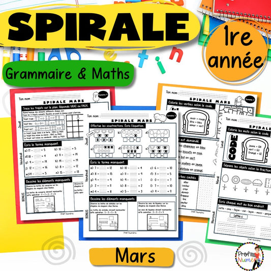 Spirale à imprimer - MARS - 1re - Prof Numéric
