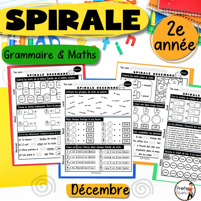 Spirale à imprimer - DÉCEMBRE - 2e