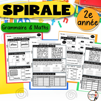 Spirale à imprimer - SEPTEMBRE - 2e