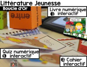 Ebook et Cahier interactif de Boucle d’or + 20 questions Quiz sur iPad