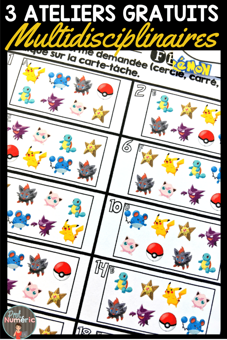 Pokémons de retour en classe, 3 ateliers gratuits!