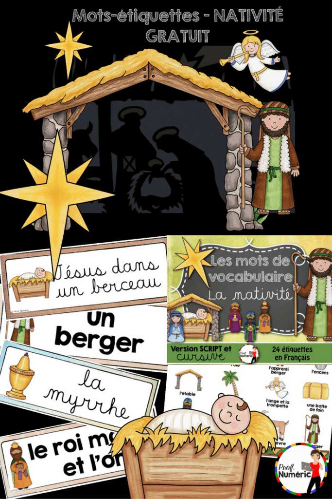 Mots-étiquettes Nativité - GRATUIT