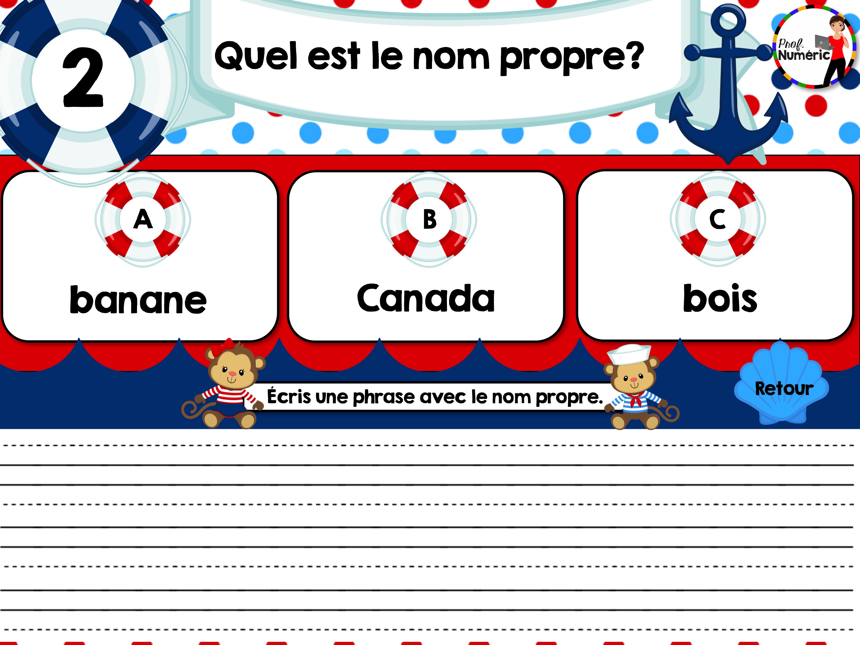 Exercices Noms Propres Noms Communs à Imprimer Les noms - Jeu de grammaire TNI interactif - Prof Numéric
