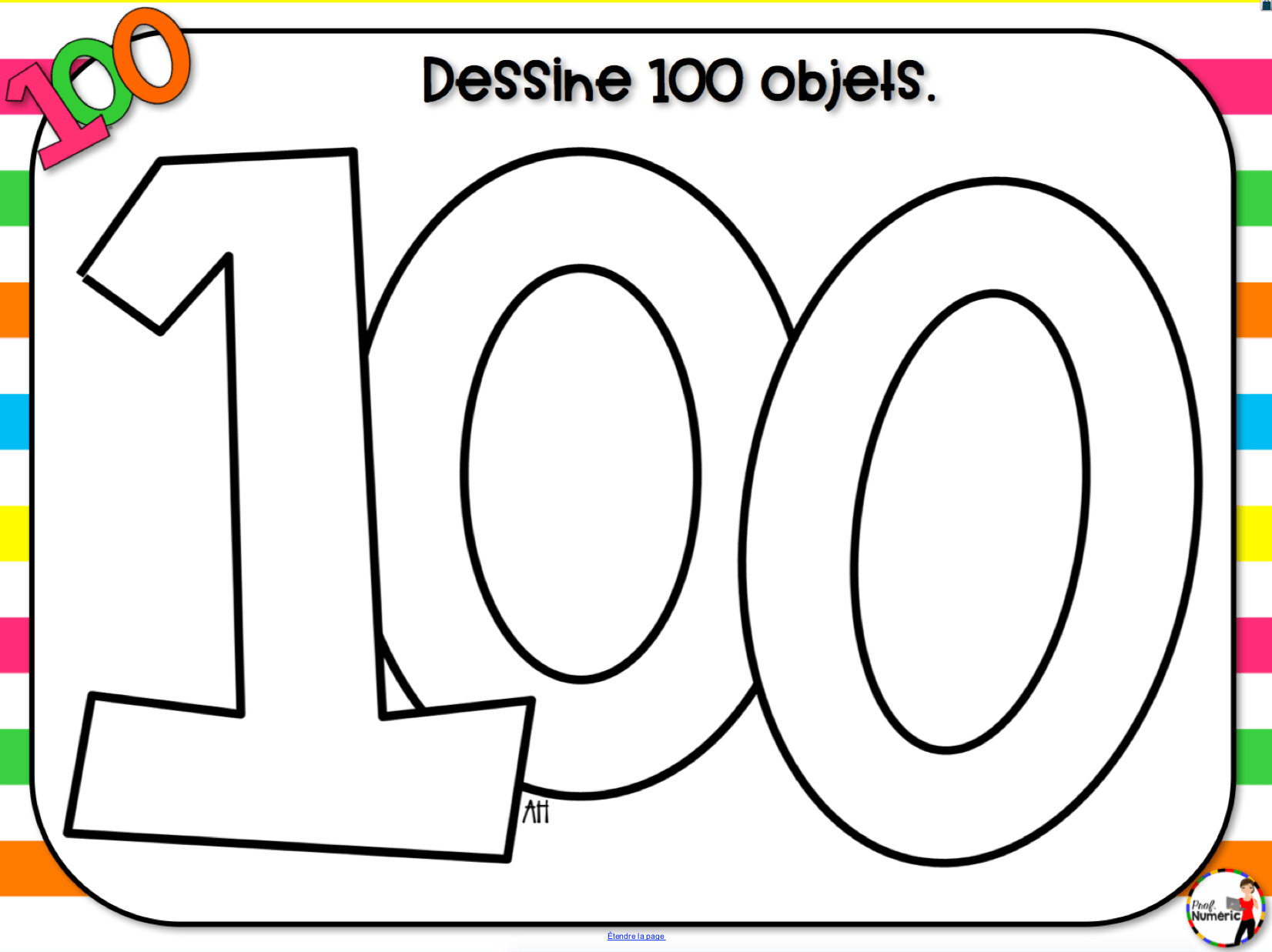 100 jours d'école  GRATUIT  5 Activités TNI  Prof Numéric