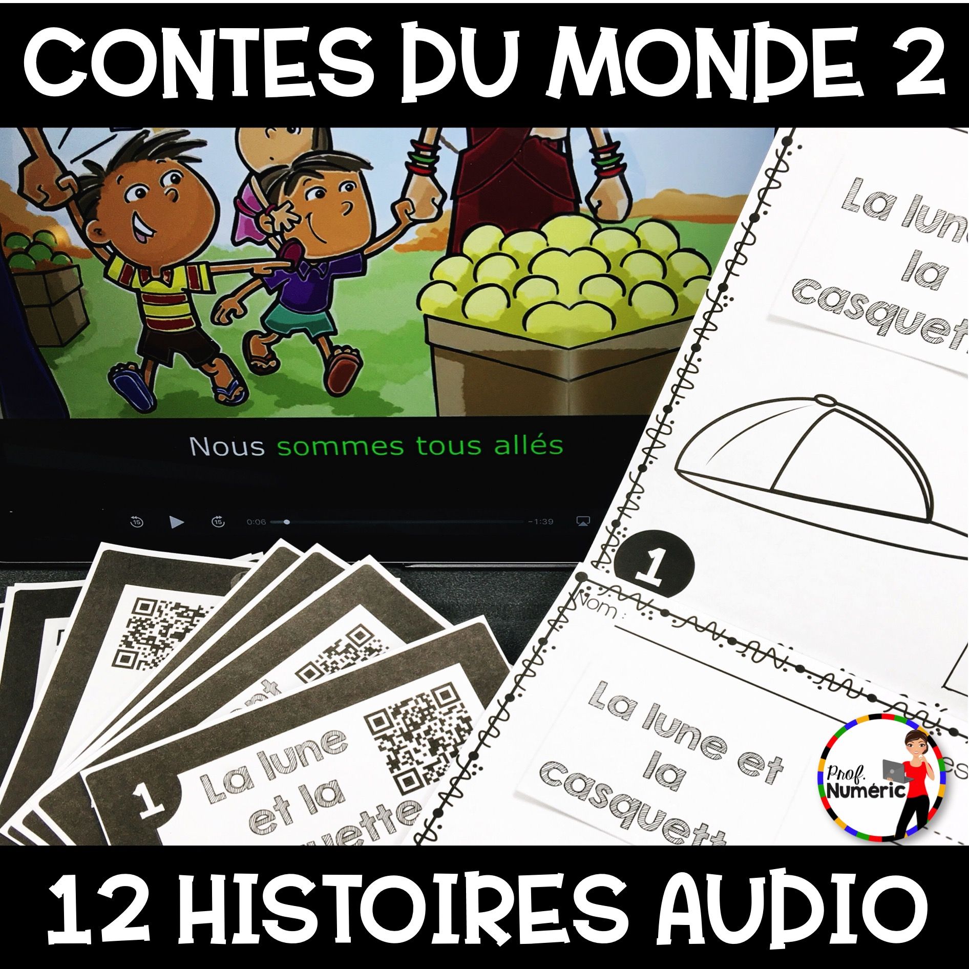 Page De Garde Cahier Vie Contes Contes du monde 2 (12 Histoires AUDIO + Tâches écrites) - Prof Numéric